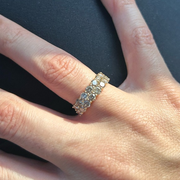 18k Gold  2ct yellow diamonds. Size 7 - Picture 1 of 5
